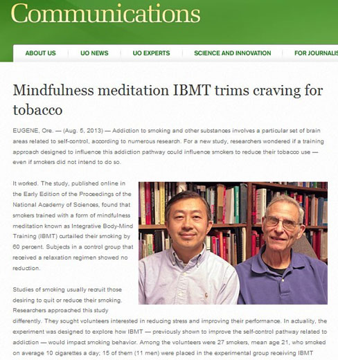 Mindfulness meditation IBMT® trims craving for tobacco